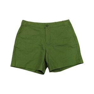 NWT Lands' End green Chino Shorts Floral Pocket Girls Size 12